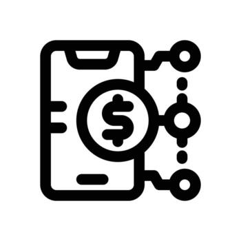 digital economy line icon. Clean and minimalist icon for websites, mobile apps, presentations, and logos. Fully scalable and customizable for any project. vector