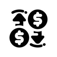 money flow glyph icon. Strong and solid icon for websites, mobile interfaces, presentations, and visual branding. High quality and easy to edit. vector