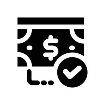 banknote glyph icon. Strong and solid icon for websites, mobile interfaces, presentations, and visual branding. High quality and easy to edit. vector