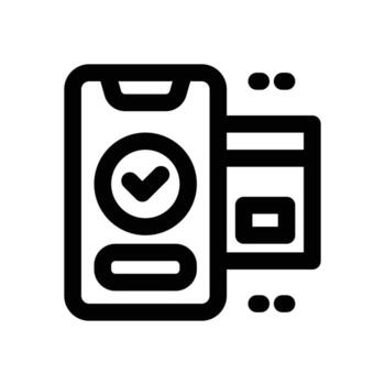 mobile payment line icon. Clean and minimalist icon for websites, mobile apps, presentations, and logos. Fully scalable and customizable for any project. vector