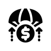 bailout glyph icon. Strong and solid icon for websites and mobile apps. vector