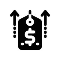 price up glyph icon. Strong and solid icon for websites and mobile apps. vector