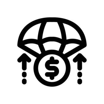 bailout line icon. Clean and minimalist icon for websites and mobile apps. vector