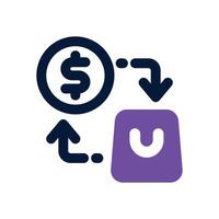 purchasing dual tone icon. Sleek and modern icon for websites and mobile apps. vector