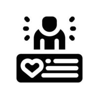 member glyph icon. Strong and solid icon for websites, mobile interfaces, presentations, and visual branding. High quality and easy to edit. vector