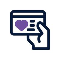 loyalty card dual tone icon. Sleek and modern icon for websites and mobile apps. vector