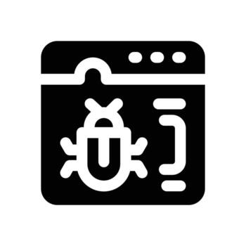 debug glyph icon. Strong and solid icon for websites and mobile apps. vector