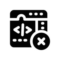 remove program glyph icon. Strong and solid icon for websites, mobile interfaces, presentations, and visual branding. High quality and easy to edit. vector