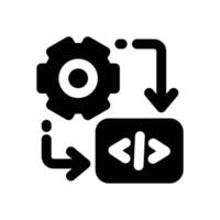 code management glyph icon. Strong and solid icon for websites and mobile apps. vector