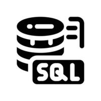 sql server glyph icon. Strong and solid icon for websites and mobile apps. vector