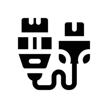 ethernet glifo icono. fuerte y sólido icono para sitios web y móvil aplicaciones vector