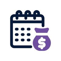 salary dual tone icon. Sleek and modern icon for websites and mobile apps. vector