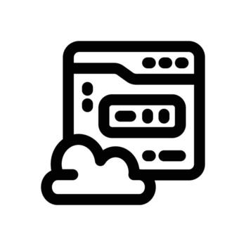 nube hospedaje línea icono. limpiar y minimalista icono para sitios web, móvil aplicaciones, presentaciones, y logotipos completamente escalable y personalizable para ninguna proyecto. vector