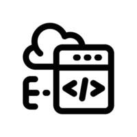 cloud coding line icon. Clean and minimalist icon for websites and mobile apps. vector