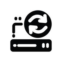 data sync glyph icon. Strong and solid icon for websites and mobile apps. vector