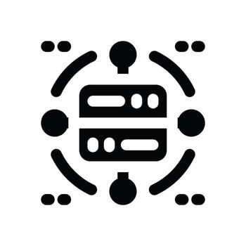 data hub glyph icon. Strong and solid icon for websites and mobile apps. vector