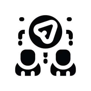 sharing glyph icon. Strong and solid icon for websites, mobile interfaces, presentations, and visual branding. High quality and easy to edit. vector