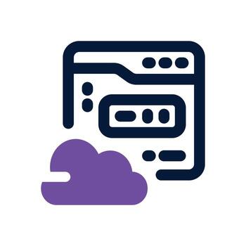 nube hospedaje doble tono icono. pulcro y moderno icono para sitios web y móvil aplicaciones vector