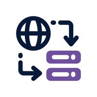 global server dual tone icon. Sleek and modern icon for websites and mobile apps. vector