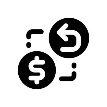cashback glyph icon. Strong and solid icon for websites, mobile interfaces, presentations, and visual branding. High quality and easy to edit. vector