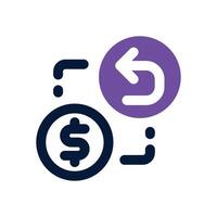 cashback dual tone icon. Sleek and modern icon for websites and mobile apps. vector