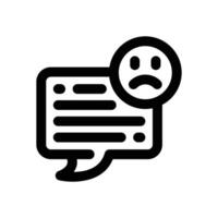 negative comment line icon. Clean and minimalist icon for websites, mobile apps, presentations, and logos. Fully scalable and customizable for any project. vector