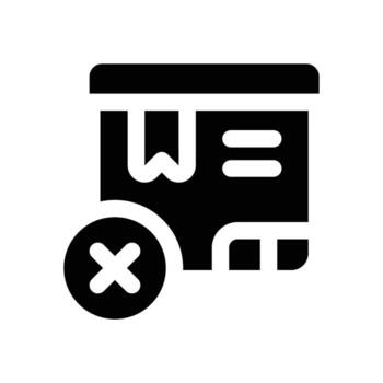 reject glyph icon. Strong and solid icon for websites, mobile interfaces, presentations, and visual branding. High quality and easy to edit. vector