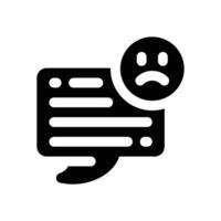 negative comment glyph icon. Strong and solid icon for websites, mobile interfaces, presentations, and visual branding. High quality and easy to edit. vector