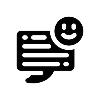positive comment glyph icon. Strong and solid icon for websites, mobile interfaces, presentations, and visual branding. High quality and easy to edit. vector