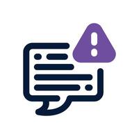 complain dual tone icon. Sleek and modern icon for websites and mobile apps. vector