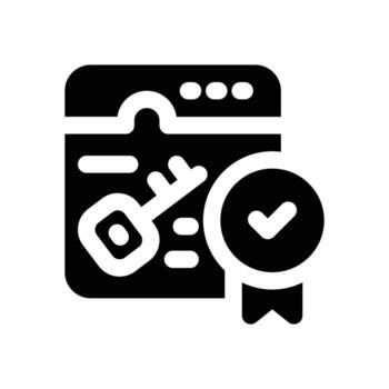 software licencia glifo icono. fuerte y sólido icono para sitios web y móvil aplicaciones vector