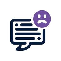 negative comment dual tone icon. Sleek and modern icon for websites and mobile apps. vector