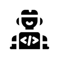 software engineer glyph icon. Strong and solid icon for websites and mobile apps. vector