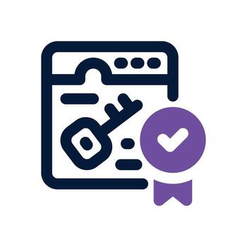 software licencia doble tono icono. pulcro y moderno icono para sitios web y móvil aplicaciones vector
