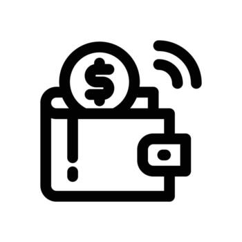 mi billetera línea icono. limpiar y minimalista icono para sitios web, móvil aplicaciones, presentaciones, y logotipos completamente escalable y personalizable para ninguna proyecto. vector