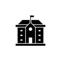 school building, building solid icon vector