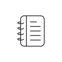 notebook, book, journal, notes outline icon vector