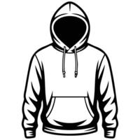 Contemporary hooded jacket outline icon simple graphic for digital applications and branding vector