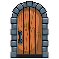 Fantasy fortress gateway historical architecture graphic isolated on white vector