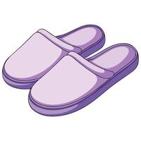 Comfortable home footwear flat icon slippers illustration isolated on white vector