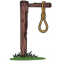Historical execution device medieval illustration isolated on white background vector
