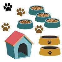 Pet care essentials colorful icon collection vector