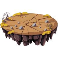 Arid desert landscape with dusty ground and cracked earth game element art vector