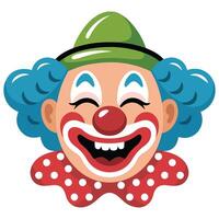 Spooky clown face with exaggerated features Halloween art vector