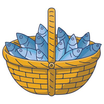 Biblical miracle of multiplying fish Easter holy week