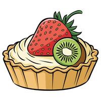 Delicious mixed berry pie with golden crust dessert vector