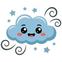 Animated cloud blowing wind weather symbol vector