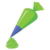 Decorating pastry bag with icing dessert vector