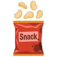 Salty crispy snack in packet junk food vector