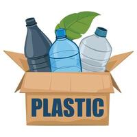Eco friendly plastic bottle recycling box image vector